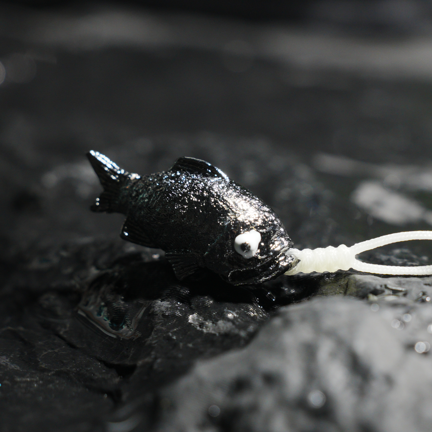 Lucky Fish Pendant Necklace – Whimsical Black Fish Charm, Cute Totem Jewelry Gift, Handmade Animal Amulet for Hope & Fortune