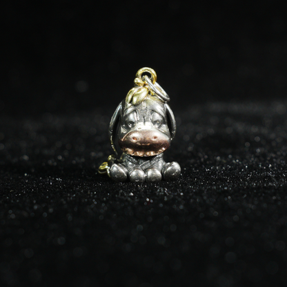 Hug-Ready Donkey Pendant – Cute Donkey Charm with Tricolor Metal Finish, Handmade Animal Jewelry of Joy & Companionship