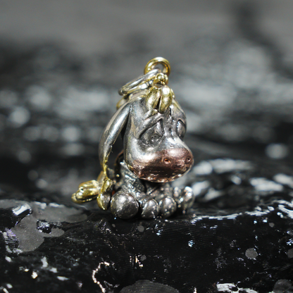 Hug-Ready Donkey Pendant – Cute Donkey Charm with Tricolor Metal Finish, Handmade Animal Jewelry of Joy & Companionship