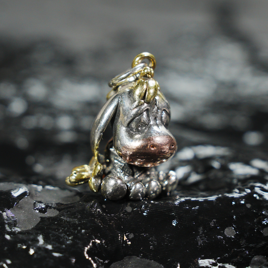 Hug-Ready Donkey Pendant – Cute Donkey Charm with Tricolor Metal Finish, Handmade Animal Jewelry of Joy & Companionship