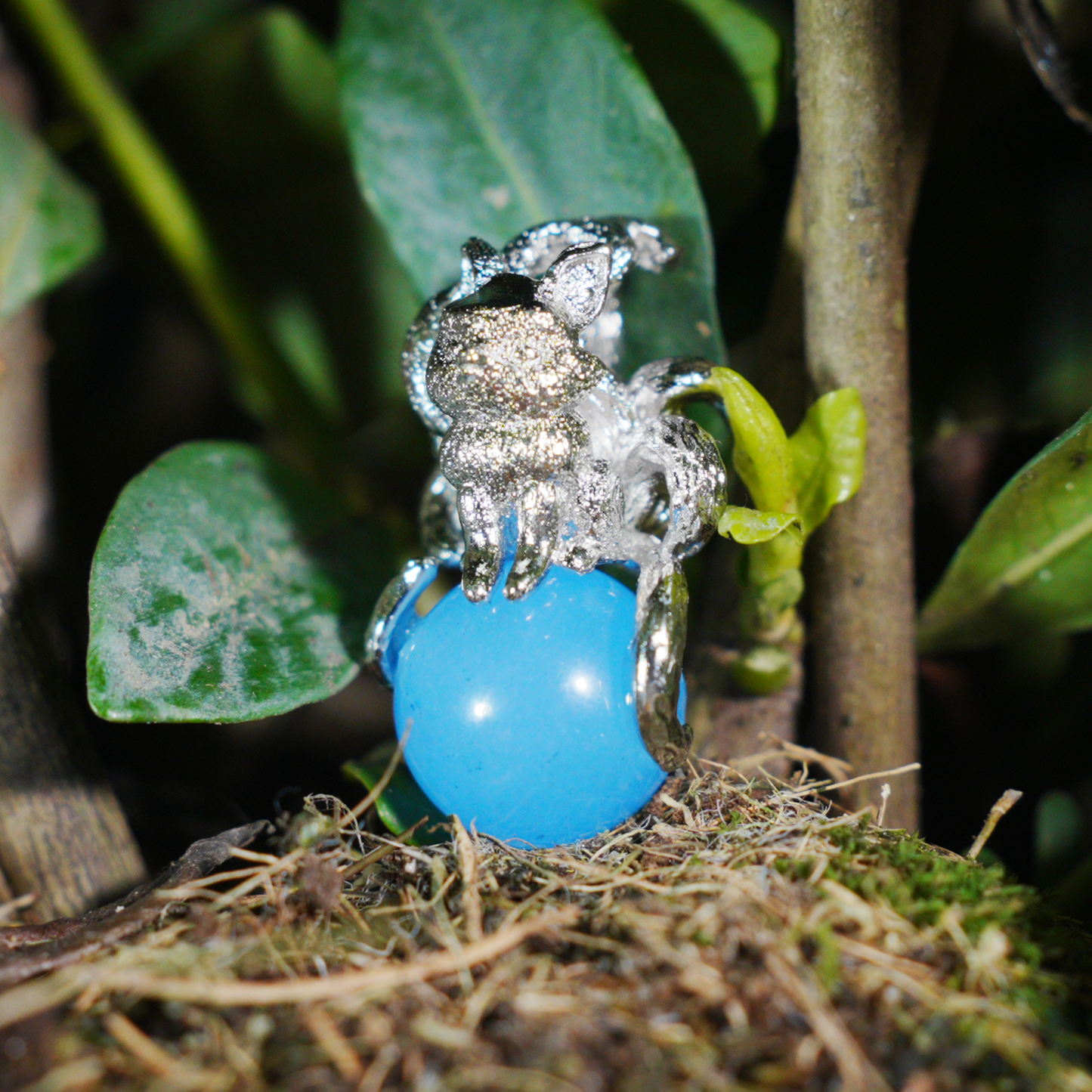 Nine-Tailed Fox Pendant with Blue Gem | Mystic Guardian Necklace | Animal Totem Jewelry