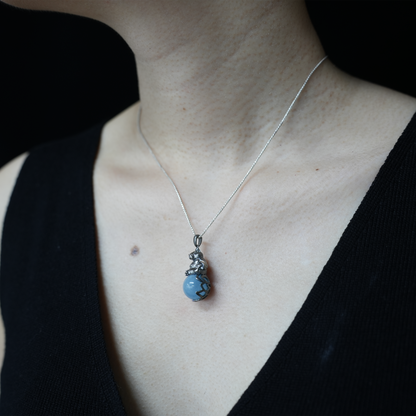 Capybara Pendant Necklace | Zen Animal Totem Jewelry with Aquamarine Stone | Symbol of Inner Peace & Meditation Gift