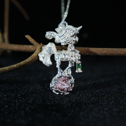 Magischer Einhorn-Mädchen-Anhänger – Süße Fantasy-Halskette für Frauen | Skurriler Fairycore-Schmuck für Träumer &amp; Geschenk für Anime-Liebhaber