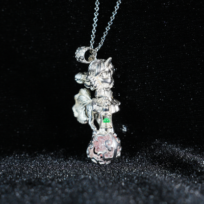 Magischer Einhorn-Mädchen-Anhänger – Süße Fantasy-Halskette für Frauen | Skurriler Fairycore-Schmuck für Träumer &amp; Geschenk für Anime-Liebhaber
