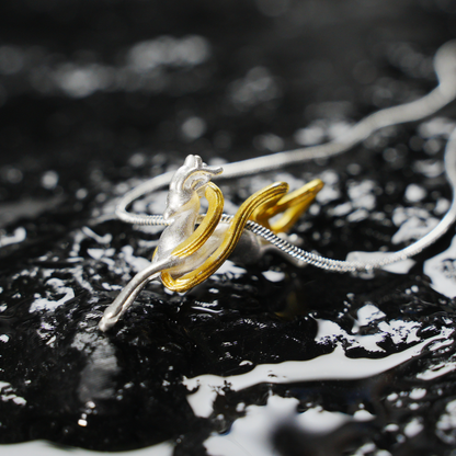 Running Deer Pendant Necklace – Dual-Tone Leaping Deer, Nature-Inspired Totem Jewelry, Fairytale Gift