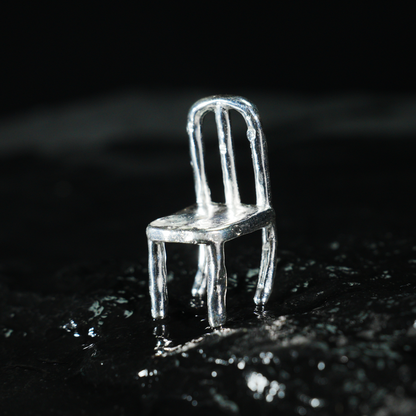 Asymmetrical Chair Pendant Necklace, Sculptural Art Jewelry, Handmade Modern Statement Piece