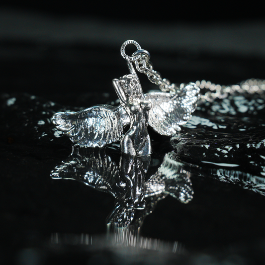 Flying Wing Goddess Pendant Necklace – Feminine Power Sculpture, Retro Style, Statement Jewelry for Women