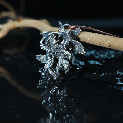 Winged Warrior Goddess Pendant – Bow-Drawn Valkyrie Necklace, Gothic Mythic Amulet, Sculptural Statement Jewelry