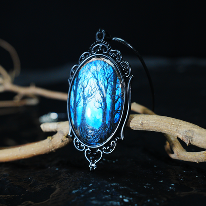 Mystic Forest Gate Pendant Necklace | Gothic Dark Art Pendant | Handmade Fantasy Statement Jewelry