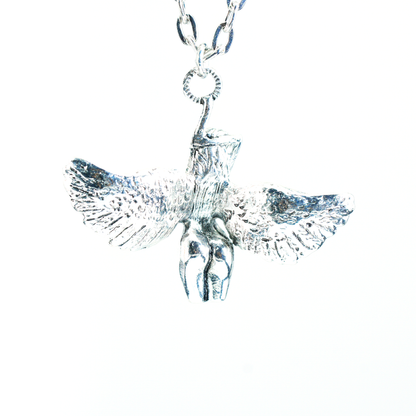 Flying Wing Goddess Pendant Necklace – Feminine Power Sculpture, Retro Style, Statement Jewelry for Women