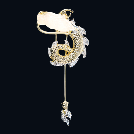 Dragon Brooch Pin for Men | Mythical Eastern Symbol Pin | Elegant Suit Lapel Jewelry Gift