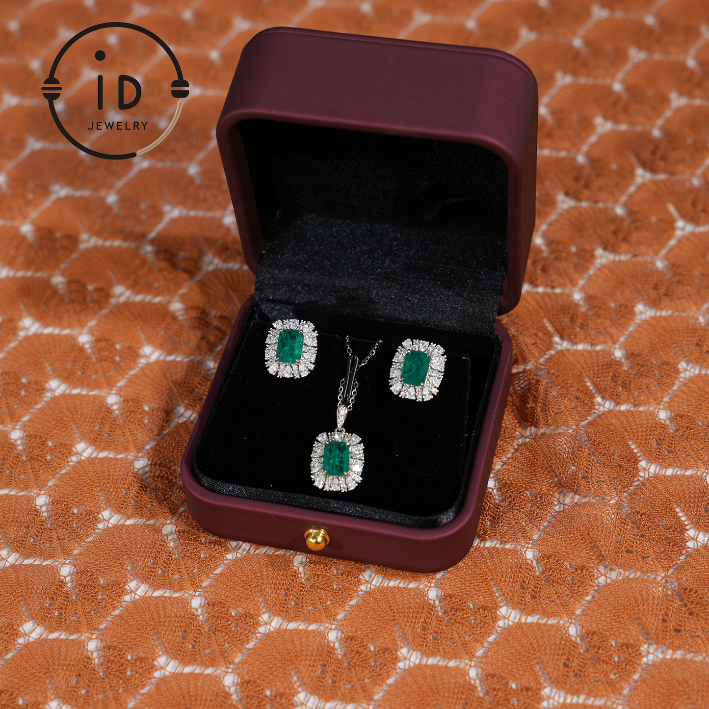 Classic Emerald Stud Earrings, Sterling Silver Jewelry, Luxury Gift for Women, Anniversary Present