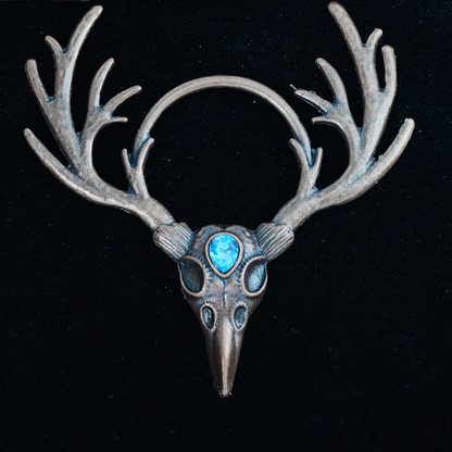 Vintage Mystical Deer Antler Hairpin with Gemstone Accents, Unique Animal Element Hair Clip for Daily and Special Occasions