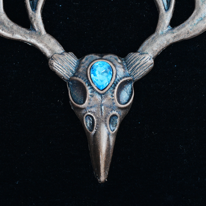 Vintage Mystical Deer Antler Hairpin with Gemstone Accents, Unique Animal Element Hair Clip for Daily and Special Occasions