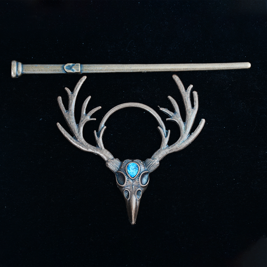 Vintage Mystical Deer Antler Hairpin with Gemstone Accents, Unique Animal Element Hair Clip for Daily and Special Occasions