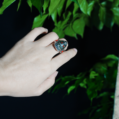 Mythic Monkey King Ring | Sculpted Warrior Totem Design | Red Stone Eye Accent | Eastern Spirit Amulet | Cosplay Gift Pick