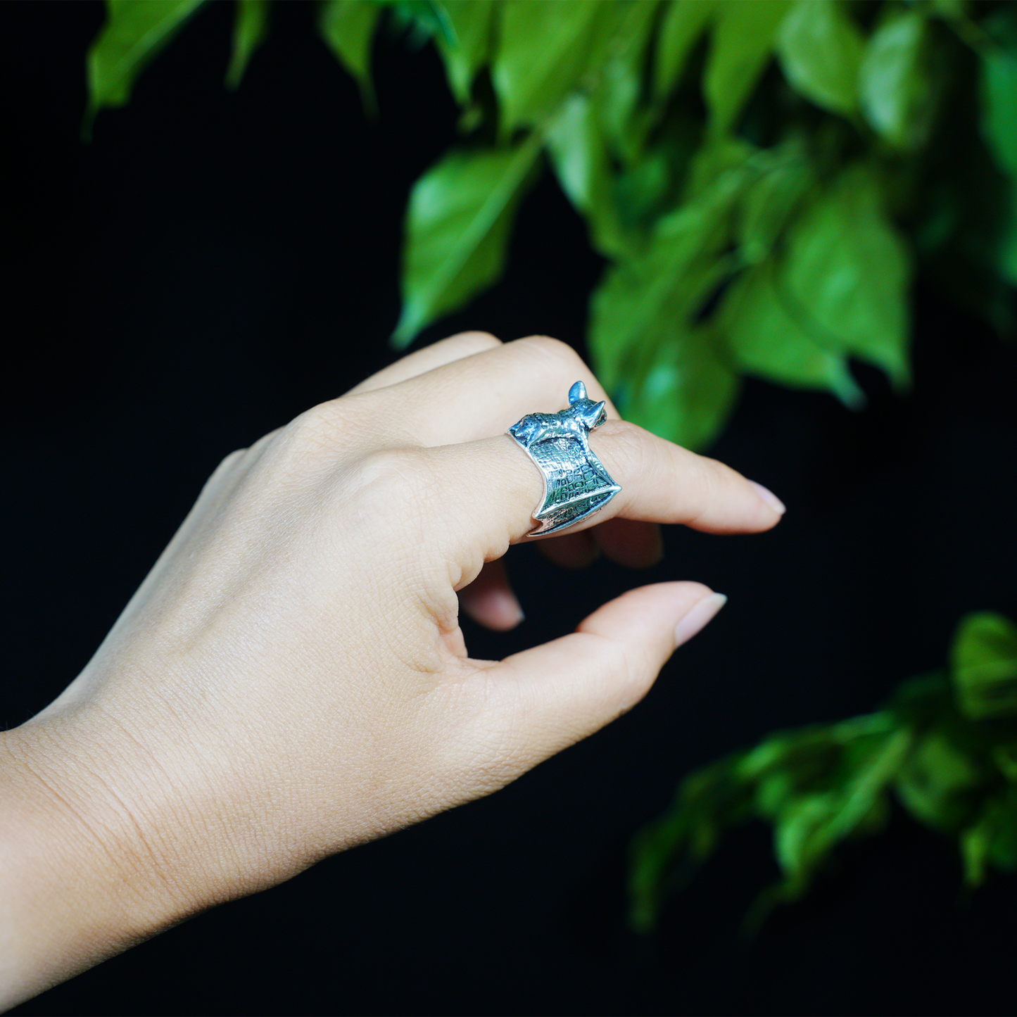 gothic bat ring, symbolic protection accessory, handcrafted statement ring for night spirits