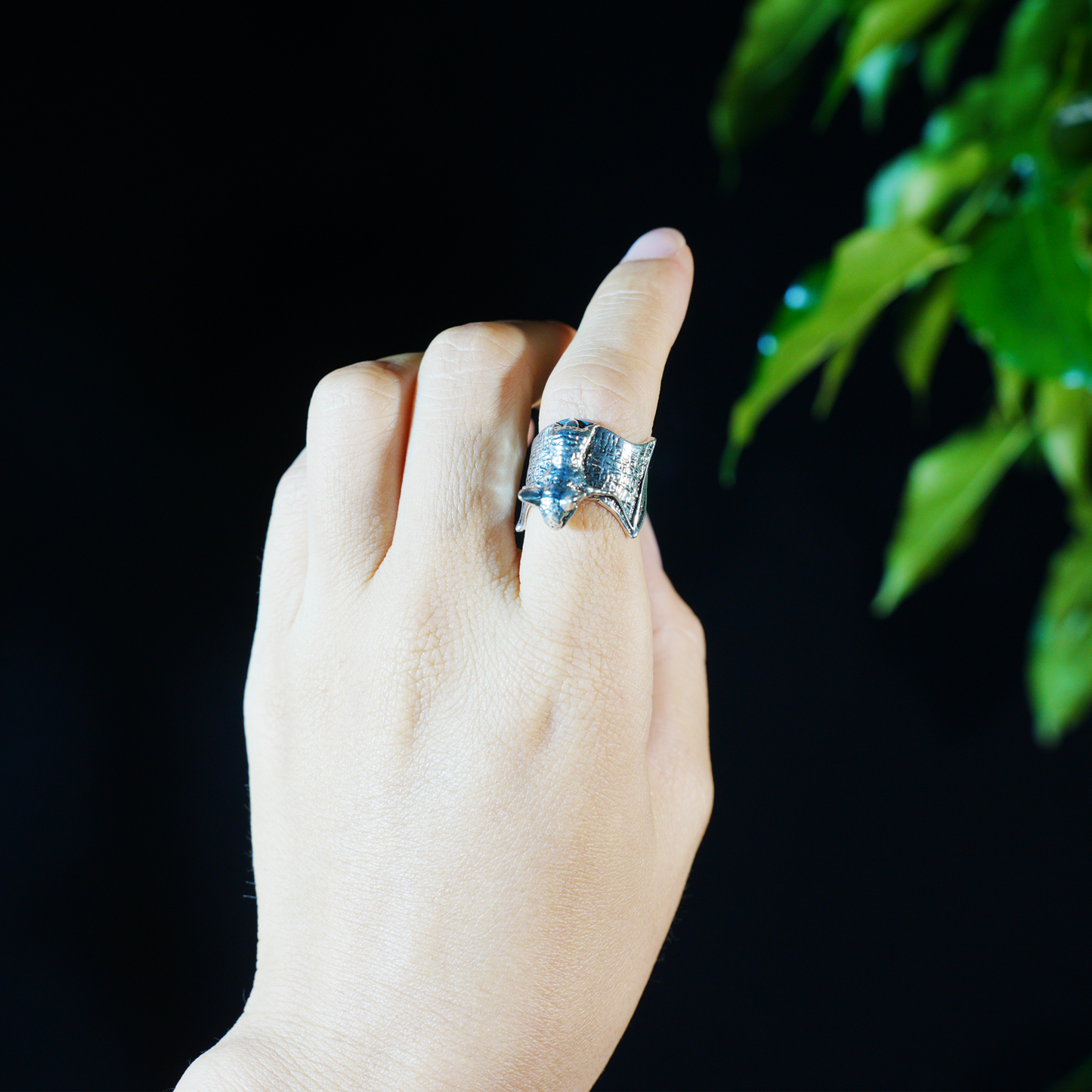 gothic bat ring, symbolic protection accessory, handcrafted statement ring for night spirits