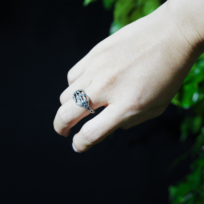 Skeleton Hands Ring, Gothic Horror Style, Statement Adjustable Jewelry for Alternative Fashion Lovers