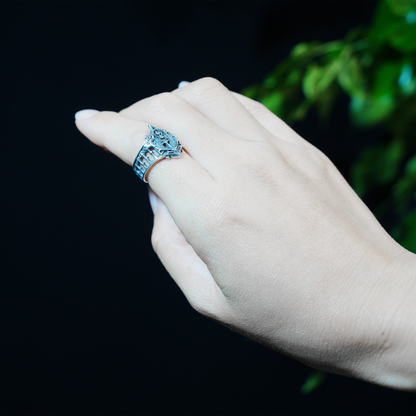 Gothic Cathedral Ring | Vintage Gothic Architecture Ring | Arched Church Design | Handmade Dark Style Jewelry