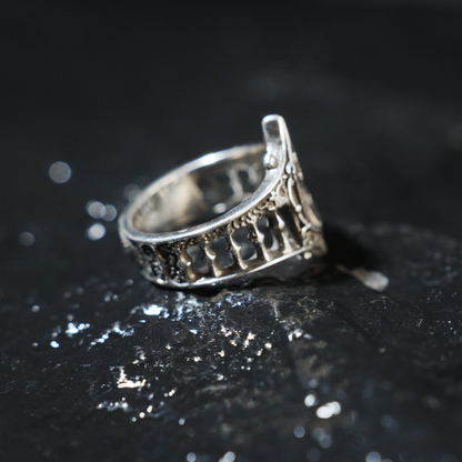 Gothic Cathedral Ring | Vintage Gothic Architecture Ring | Arched Church Design | Handmade Dark Style Jewelry