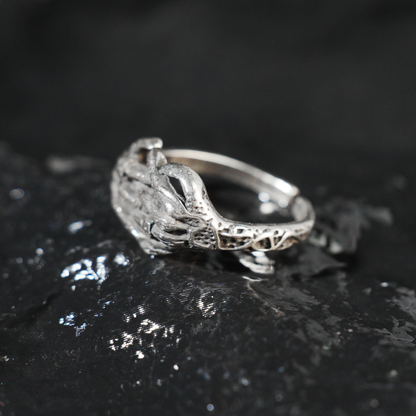 Skeleton Hands Ring, Gothic Horror Style, Statement Adjustable Jewelry for Alternative Fashion Lovers