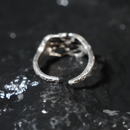 Skeleton Hands Ring, Gothic Horror Style, Statement Adjustable Jewelry for Alternative Fashion Lovers