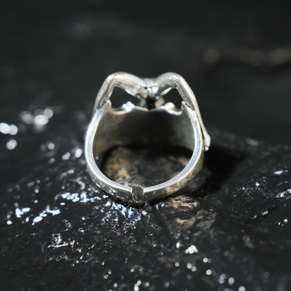 Gothic Bat Wing Goddess Ring,Dark Fantasy Art Jewelry,Spiritual Amulet Design for Gothic Fashion