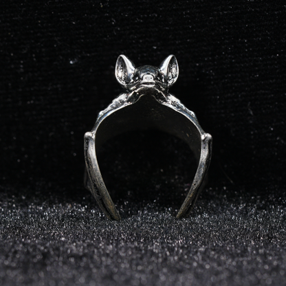 gothic bat ring, symbolic protection accessory, handcrafted statement ring for night spirits
