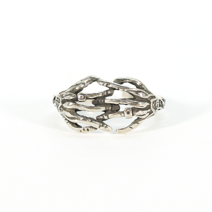 Skeleton Hands Ring, Gothic Horror Style, Statement Adjustable Jewelry for Alternative Fashion Lovers