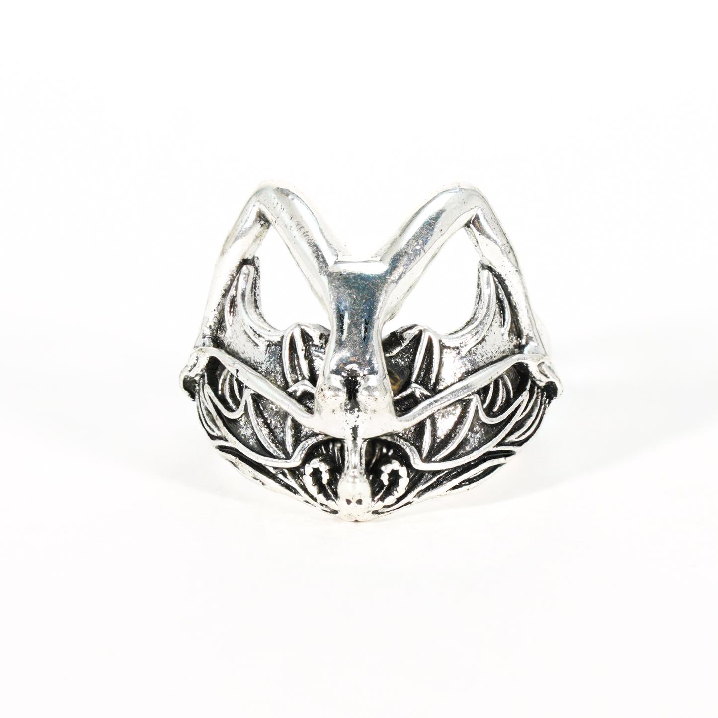 Gothic Bat Wing Goddess Ring,Dark Fantasy Art Jewelry,Spiritual Amulet Design for Gothic Fashion