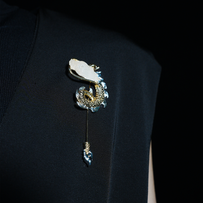 Dragon Brooch Pin for Men | Mythical Eastern Symbol Pin | Elegant Suit Lapel Jewelry Gift