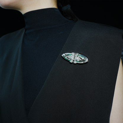 Luxuriöser Schmuck für zwei Tragemöglichkeiten | Dekorative Brosche &amp; Ohrstecker | Vielseitig und auffällig