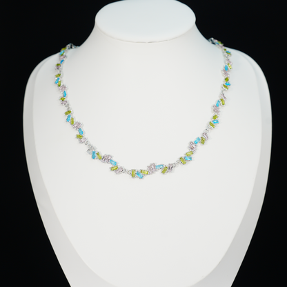 Y2K Bunte Edelstein Halskette, Macaron Pastell Candy Schmuck, Geometrischer Choker für Mädchen, Party Mode Halskette, Künstlerischer Statement Stil