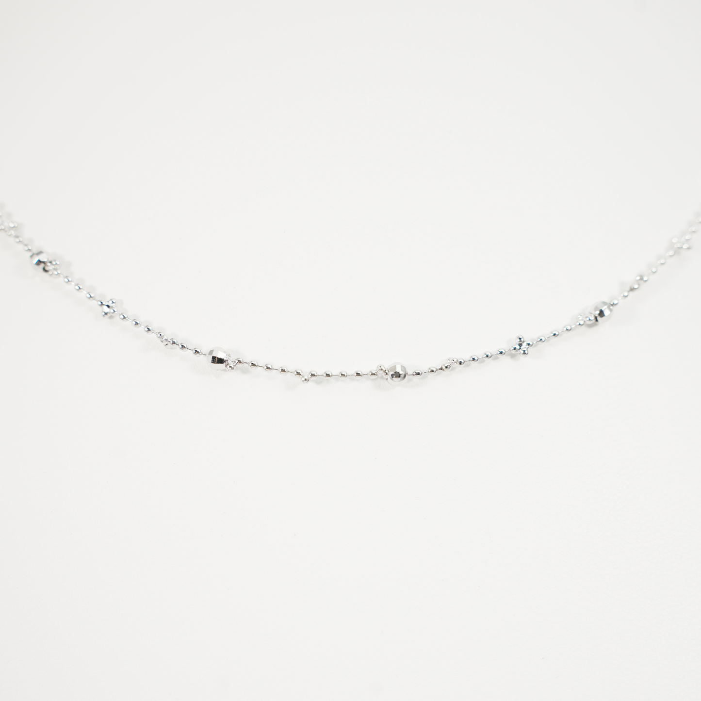 Minimalist Beaded Chain Necklace | Dainty Everyday Layering Jewelry | Sparkle Ball Choker