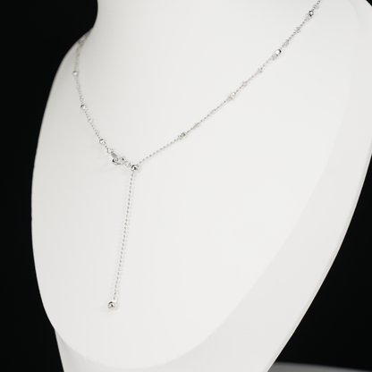 Minimalist Beaded Chain Necklace | Dainty Everyday Layering Jewelry | Sparkle Ball Choker
