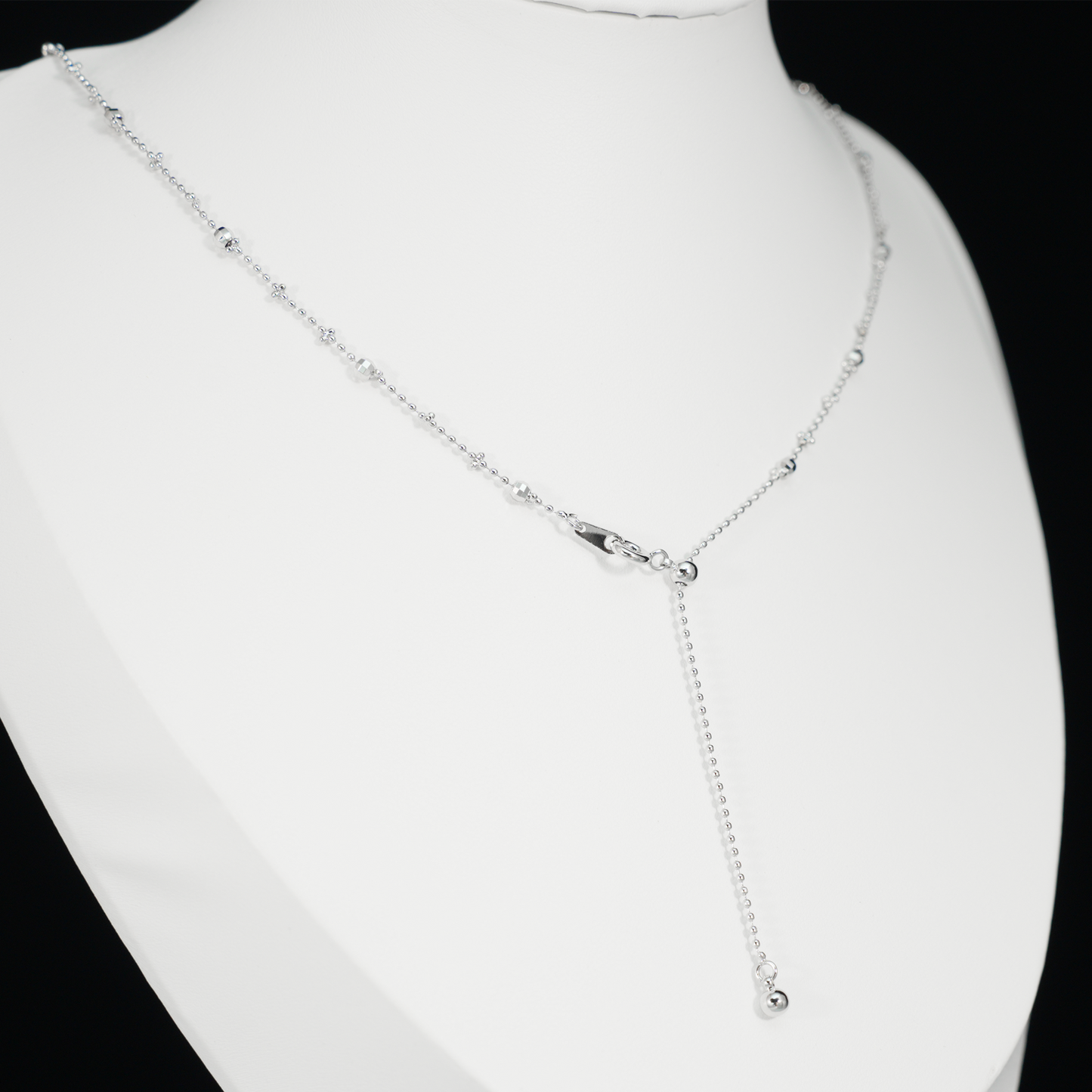 Minimalist Beaded Chain Necklace | Dainty Everyday Layering Jewelry | Sparkle Ball Choker