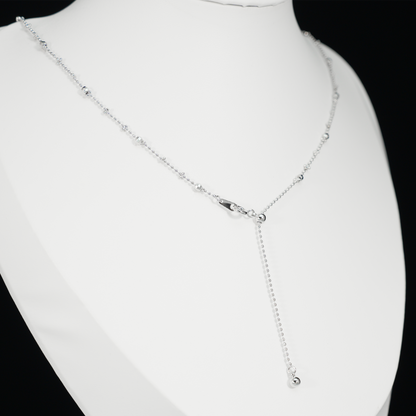 Minimalist Beaded Chain Necklace | Dainty Everyday Layering Jewelry | Sparkle Ball Choker