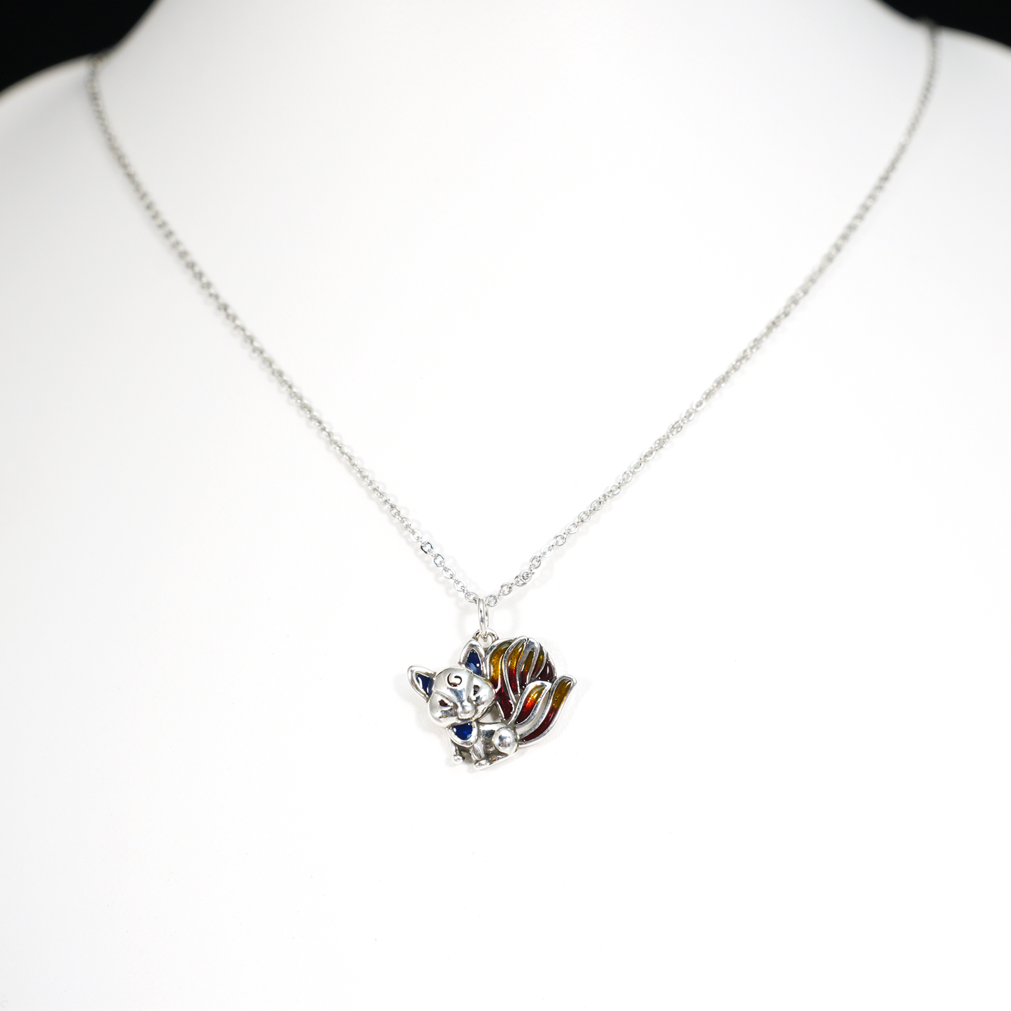 Mystical Fox Necklace | Unique Multi-Tail Fox Pendant | Black Cord Necklace | Magical Gift for Her