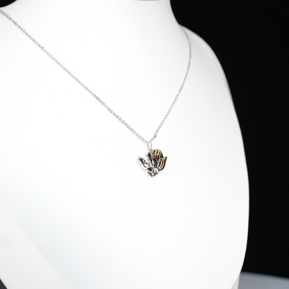 Mystical Fox Necklace | Unique Multi-Tail Fox Pendant | Black Cord Necklace | Magical Gift for Her
