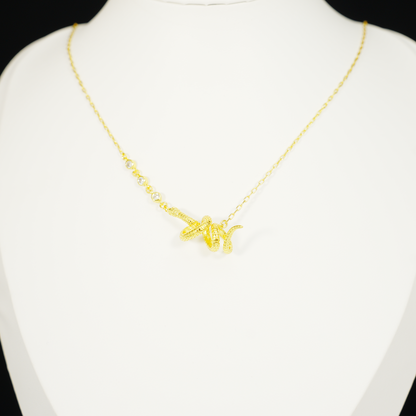 Gold Snake Pendant Necklace | Mystical Serpent Design | Amulet Jewelry