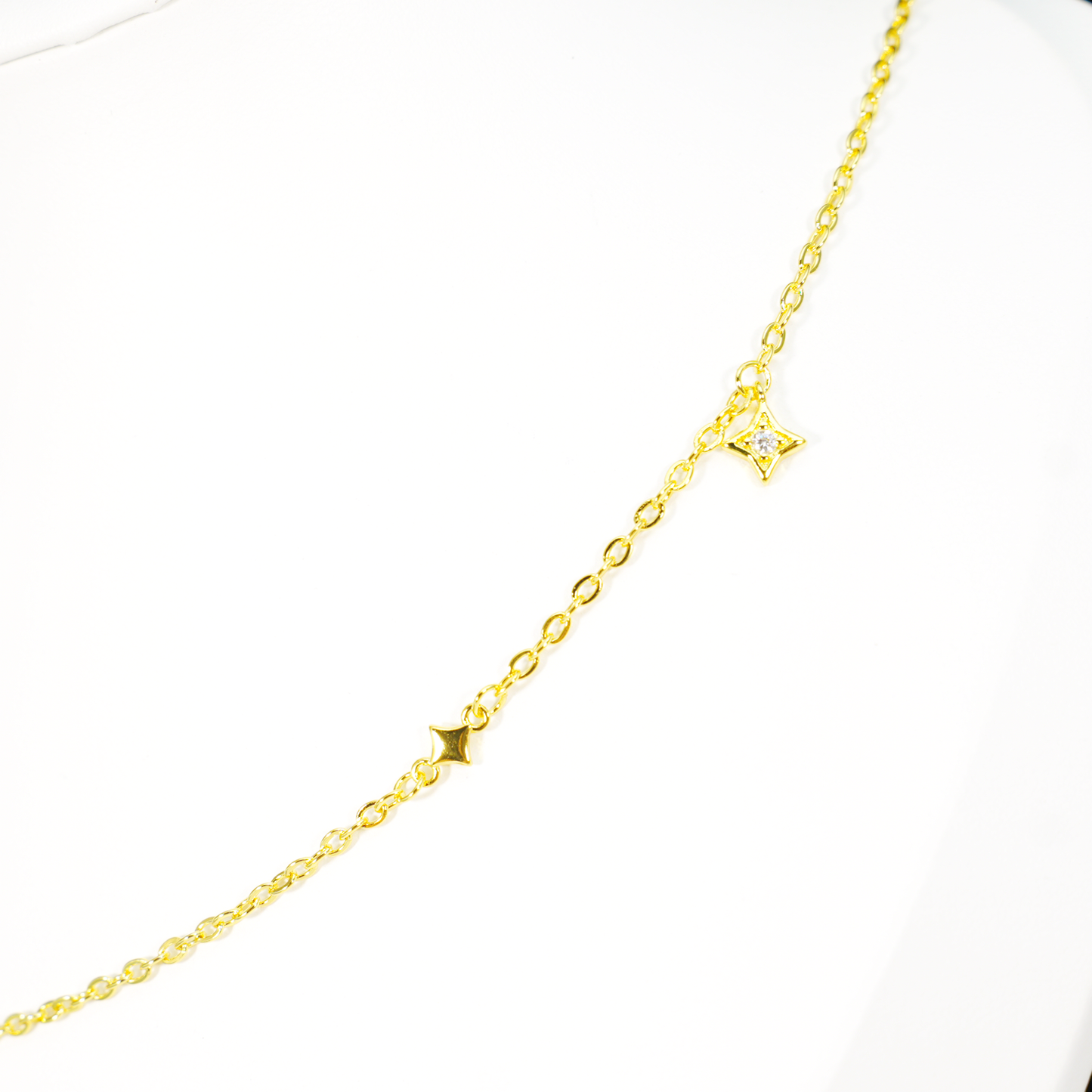 Wunschstern-Halskette, Minimalistische goldene Sternkette für Frauen, zierliches, schickes Layering-Schmuckgeschenk