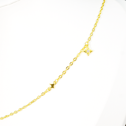 Wunschstern-Halskette, Minimalistische goldene Sternkette für Frauen, zierliches, schickes Layering-Schmuckgeschenk