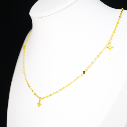 Wunschstern-Halskette, Minimalistische goldene Sternkette für Frauen, zierliches, schickes Layering-Schmuckgeschenk