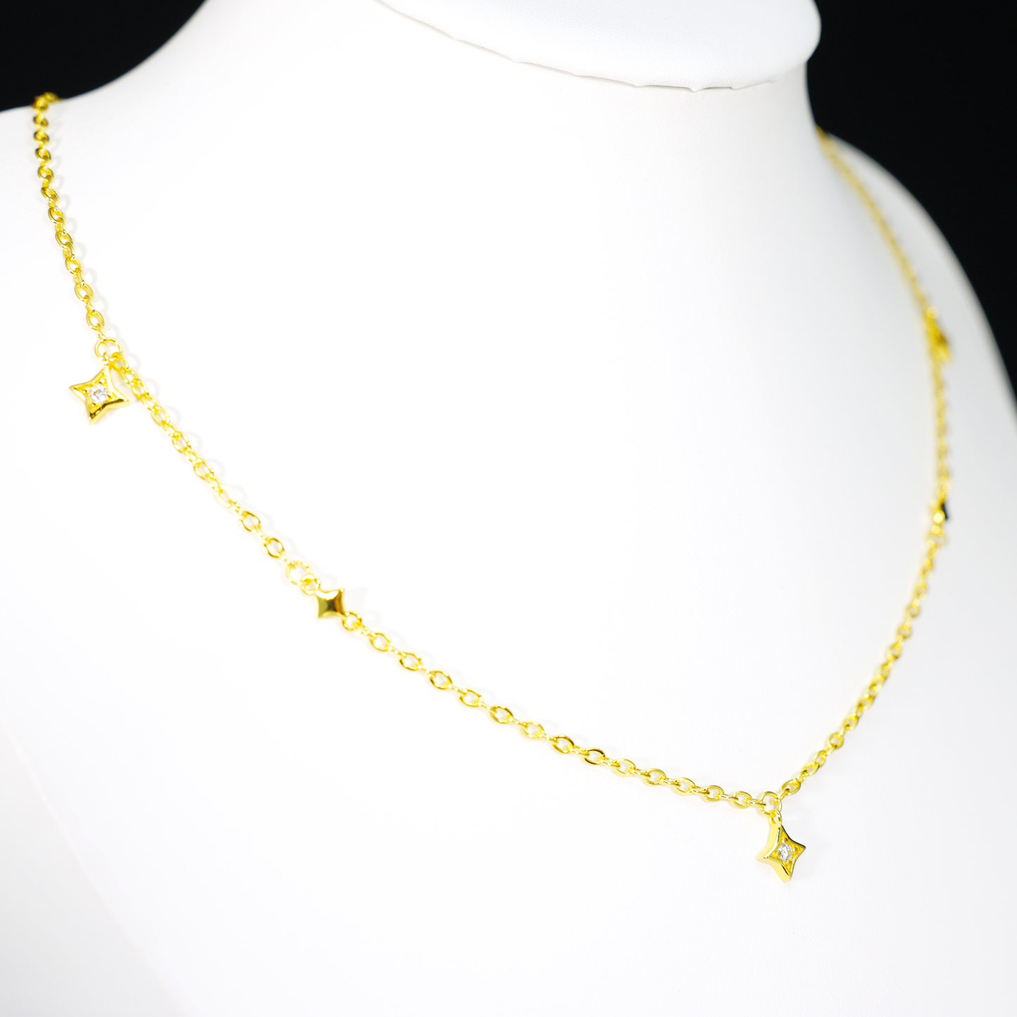 Wunschstern-Halskette, Minimalistische goldene Sternkette für Frauen, zierliches, schickes Layering-Schmuckgeschenk