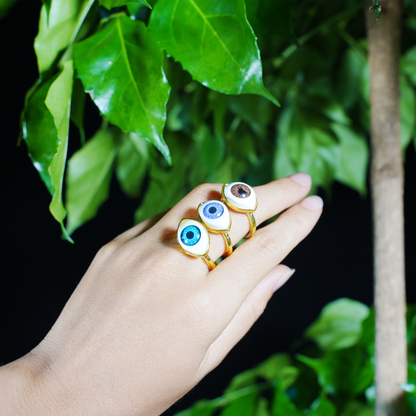 Gothic Evil Eye Statement Jewelry, Unisex Ring for Protection and Insight