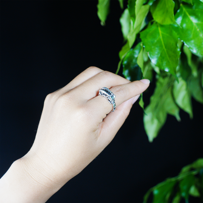 Dragon Ouroboros Ring, Snake Totem Ring, Gothic Ouroboros Band for Protection and Eternity