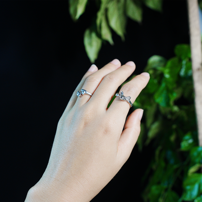 Süßer Katzenkopf Ring, Geschnitzter Tier Totem Schmuck, Emotionales Begleiter Geschenk, Unisex Handgefertigter Tier Ring