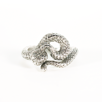 Snake Ring Gothic Serpent Jewelry | Protective Amulet Rebirth Symbol Ring | Unisex Snake Wrap Ring for Her or Him