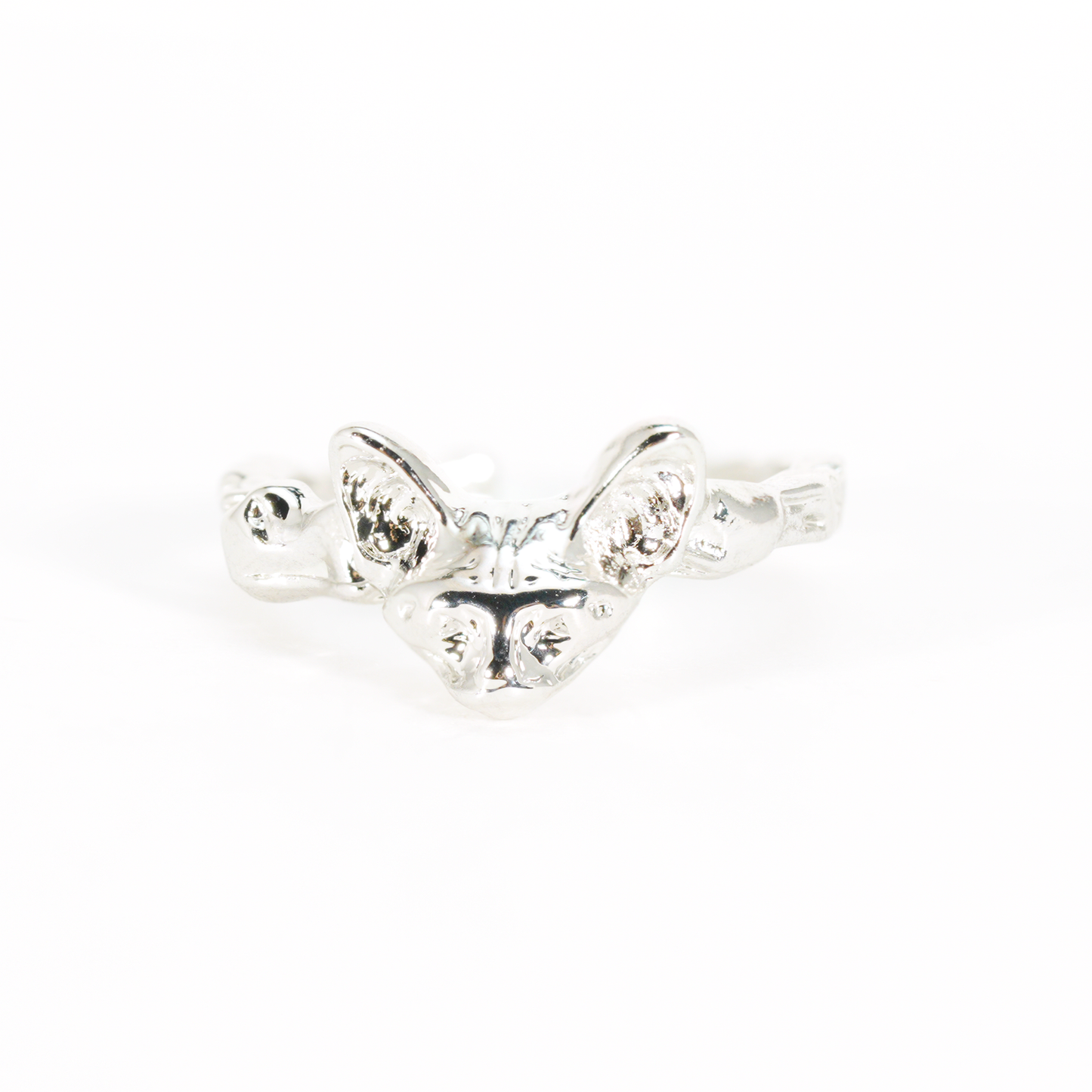 Süßer Katzenkopf Ring, Geschnitzter Tier Totem Schmuck, Emotionales Begleiter Geschenk, Unisex Handgefertigter Tier Ring